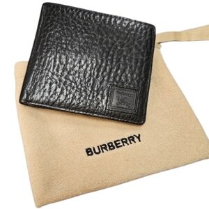BURBERRYS Vintage Black Leather Bi-Fold Wallet | Mint Condition